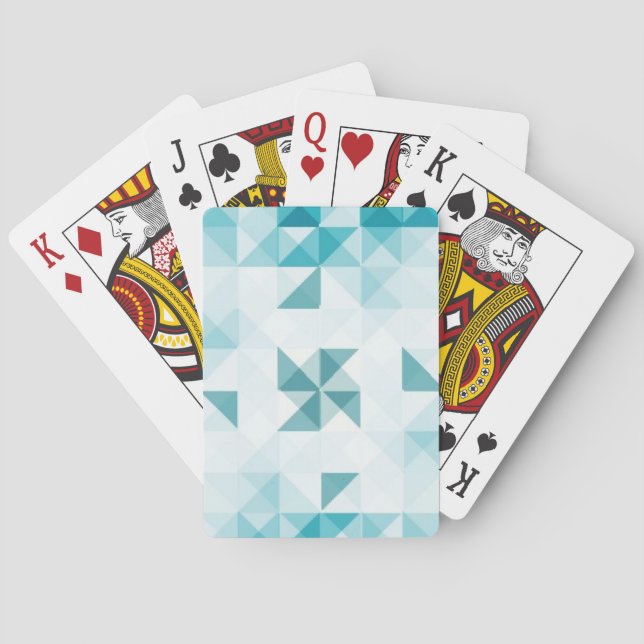 Baralho Modelo geométrico abstrato do fundo do azul (Verso)