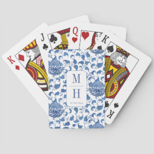 Baralho Modern Chinoiserie Monograma, Favor de Casamento