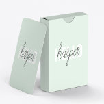 Baralho Modern Pastel Mint Hello E Você Nome<br><div class="desc">Modern Pastel Mint Hello E Você Nome</div>