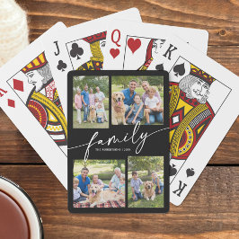 Baralho Modern Photo Collage Family Script Keepsake