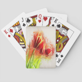 Baralho Molas Amarelas Vermelhas De Mola Aquosa Floral