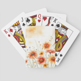 Baralho Molho Laranja Floral Aquarela