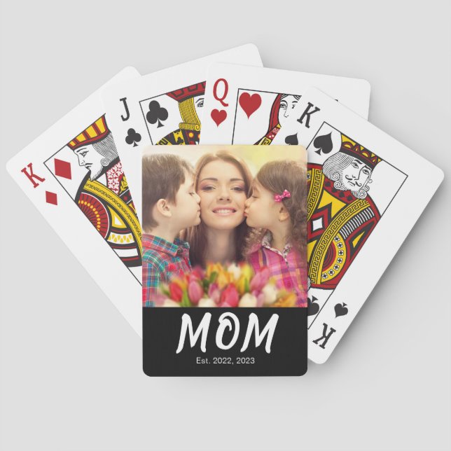Baralho Mom Established Elegant Bold Font Black Photo (Verso)