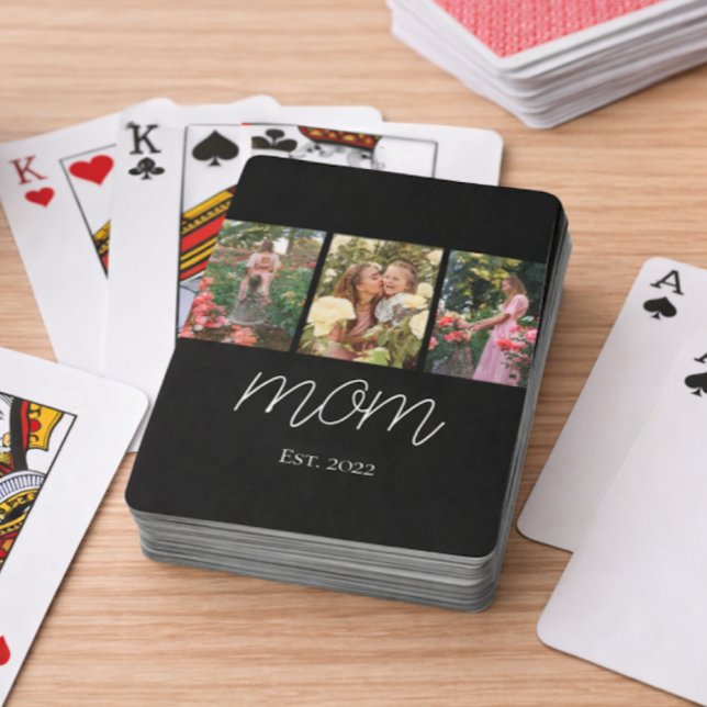 Baralho Mom Established Modern Bold Script Black 3 Photo (Criador carregado)