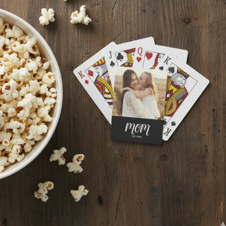 Baralho Mom Established Script Black Photo Playing Cards