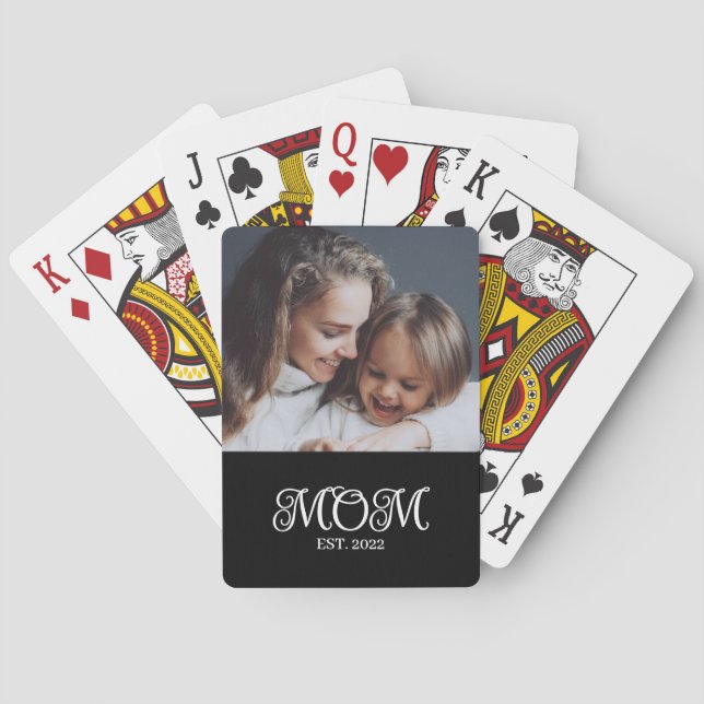 Baralho Mom Established Script Black Photo Poker Cards (Verso)
