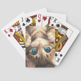 Baralho Momento preguiçoso de um gatinho de olhos azuis