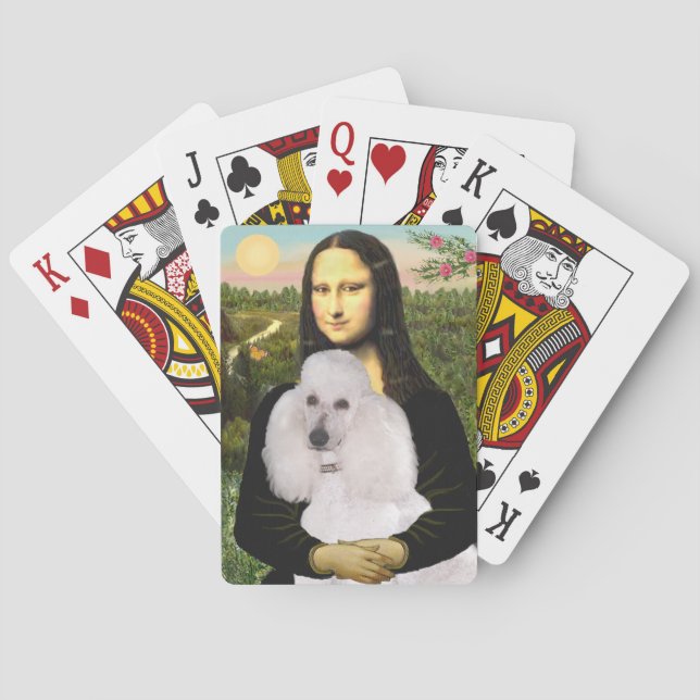 Baralho Mona Lisa e seu Poodle Branco Padrão (Verso)