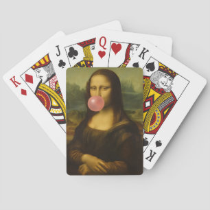 Baralho Mona Lisa Piscando Goma-Bolha Rosa