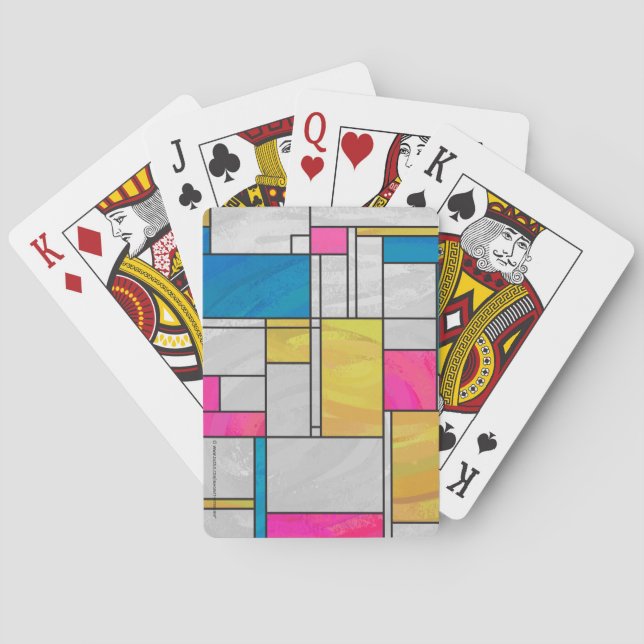 Baralho Mondrian Yellow Blue Impressão (Verso)