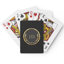 Monogram Poker Deck | Evening in Black & Gold