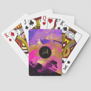 Baralho Monograma artístico elegante padrão abstrato