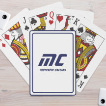 Monograma Blue Minimalist Name Modern Text Men