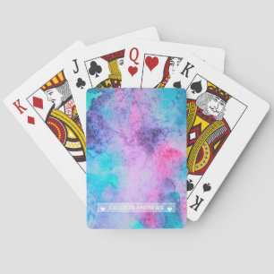 Baralho Monograma bonito cor azul púrpura salgada