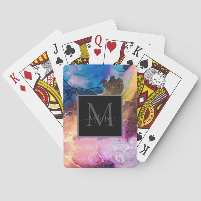 Baralho Monograma Colorido Marmoreado (Verso)