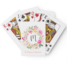 Monograma da família de cordas d'água florais cor-