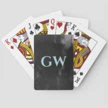 Monograma de Abstrato Preto Masculino Escuro