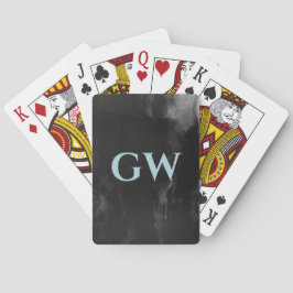 Baralho Monograma de Abstrato Preto Masculino Escuro