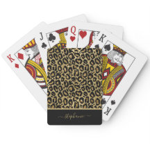 Monograma de Impressão de Animais Leopard Dourado