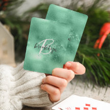 Monograma de letra manuscrita Glam Verde Mint