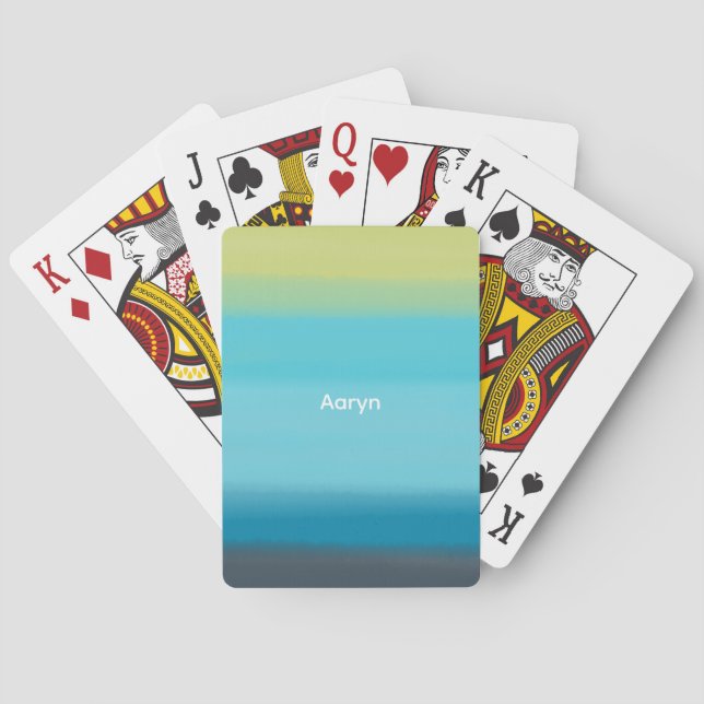 Baralho Monograma de Ombro de Cor Azul (Verso)