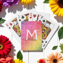 Monograma Dourado com brilho amarelo rosa