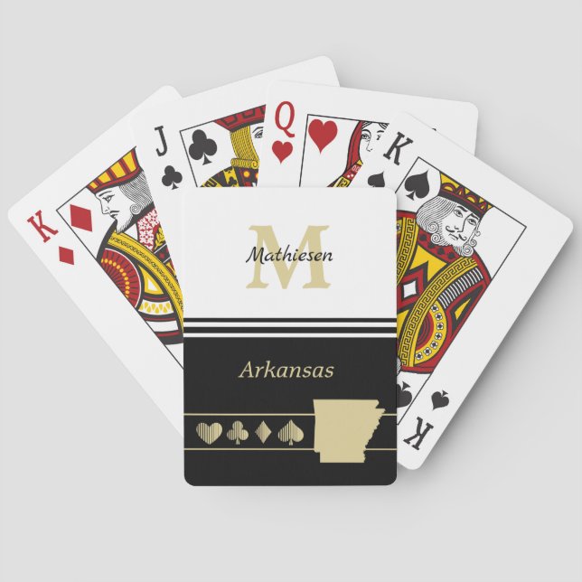 Baralho Monograma Dourado Silhouette Arkansas (Verso)