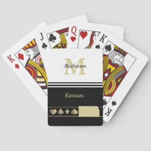 Baralho Monograma Dourado Silhouette Kansas