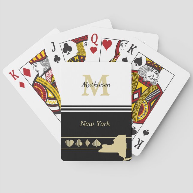 Baralho Monograma Dourado Silhouette Nova York (Verso)
