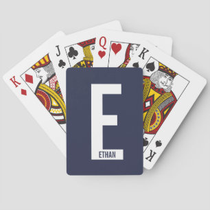 Baralho Monograma e Nome de Negrito Personalizado Moderno