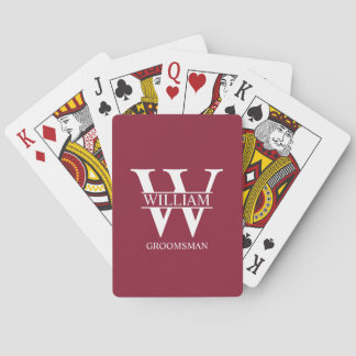 Baralho Monograma e Nome Personalizados para Padrinhos