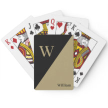 Monograma e Nome Personalizados Preto e Dourado