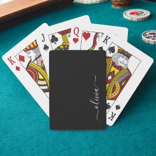 Baralho Monograma Elegante Moderno e Branco Negro