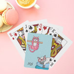 Baralho Monograma Funny Whimsical Cats Trendy Modern<br><div class="desc">Este design moderno apresenta dois gatos brancos com um monograma personalizado #playingcards #cardgames #gamesnight #monograma #personalizedgifts</div>