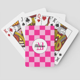 Baralho Monograma geométrico retrógrado-rosa-claro e quent