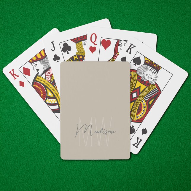 Baralho Monograma Moderno Personalizado (Personalized Modern Monogram Poker Cards by MINTIC DESIGN STUDIO)