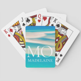 Baralho Monograma Ocean Beach White Blue Personal