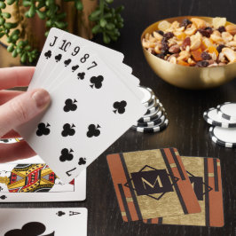 Baralho Monograma Personalizado de Deco de Arte Preta e Do