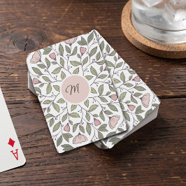 Baralho Monograma Personalizado Floral Delicado