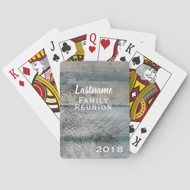 Baralho Monograma rústico do inverno da queda do presente (Verso)