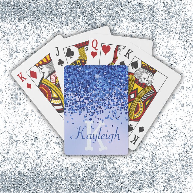 Baralho Monograma Simples Azul Brutado de Metal e Largura  (Criador carregado)