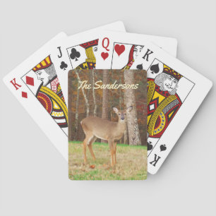 Baralho Monogramname Rustic Doe Deer