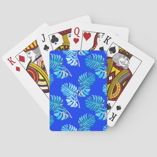 Baralho Monstera Brisa Azul Cobalto (Verso)