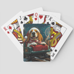 Baralho Montanha-russa do Cão Basset Hound no Natal