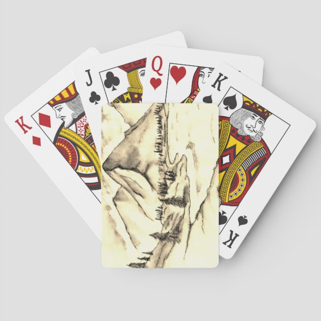 Baralho Montanhas Tocando Cartões (Verso)