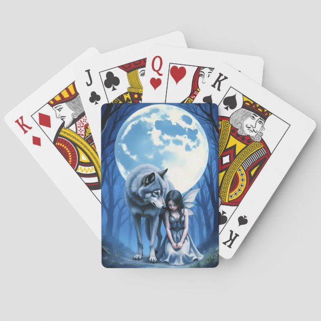 Baralho Moonlit Bond – The Wolf and the Gothic Fairy.   (Verso)