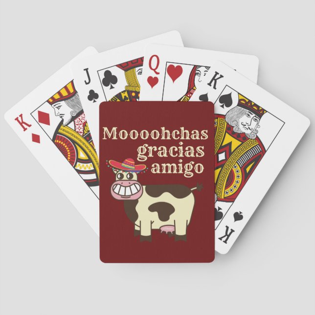Baralho MOOOHCHAS GRACIAS AMIGO engraçado cinco de mayo (Verso)