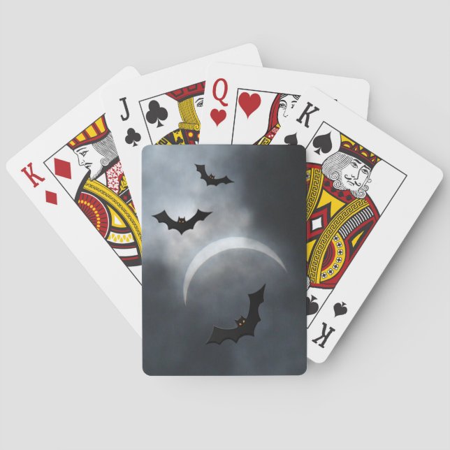 Baralho Morcegos Assustadores de Halloween em Eclipse (Verso)