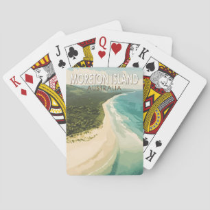 Baralho Moreton Island, Austrália, Viagem Art Vintage