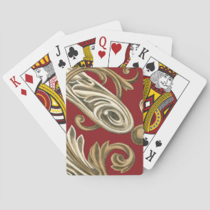 Baralho Motif Botânico Elegante com Folhagem Tan